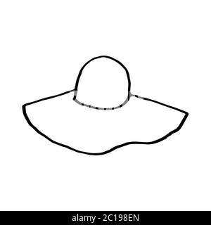 hand-drawing beach hats, summer, vector Stock Vector