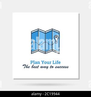 Vector simple company logo example - plan your life Stock Vector