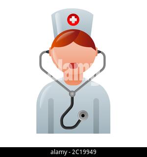 illustration of the doctor icon on the white background Stock Vector