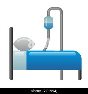 illustration of the hospital bed and dropper icon Stock Vector