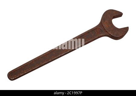 Steel wrench isolated on a white background Stock Photo