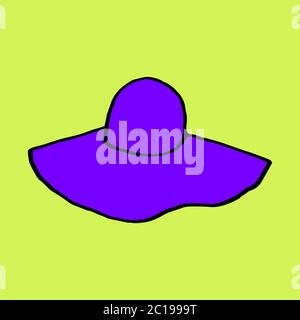 hand-drawing beach hats, summer, vector Stock Vector