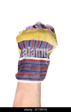 Working mens gloves on white background Stock Photo