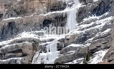 Frozen Water Of Bridal Veil Falls Manitoulin Island Ontario Canada Stock Photo Alamy