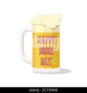 Glass mug of beer, vector illustration for your design international beer day Stock Vector