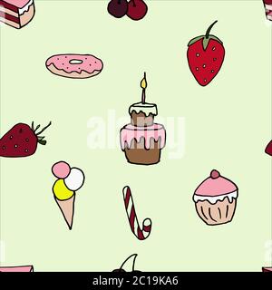 seamless pattern with sweets Stock illustration, Stock Vector