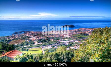 Aerial view to Islet of Vila Franca do Campo ,Sao Miguel, Azores, Portugal Stock Photo