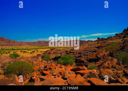 Twyfelfontein archaeological site in Namibia Stock Photo
