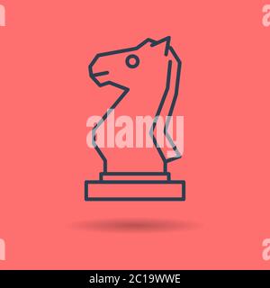 Isolated linear icon of chess knight Stock Vector