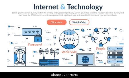 Web site header - Internet and Technology Stock Vector