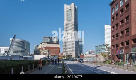 View of the popular Landmark Tower, Yokohama, Japan. Stock Photo