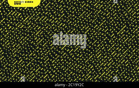 Abstract yellow rounded shape diagonal pattern on black background. Vector illustration Stock Vector