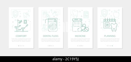 Vector four vertical mobile banners for dentistry medicine-01 Stock Vector