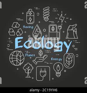 Vector Black Board Innovation Technology of Ecology Stock Vector