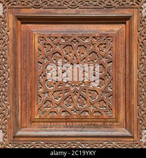 Traditional wood carving, Uzbekistan Stock Photo