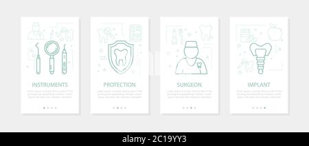Vector four vertical mobile banners for dentistry medicine -03 Stock Vector