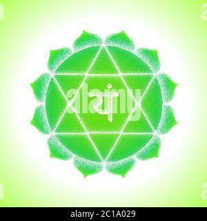 hand drawn chakra Anahata illustration Stock Photo