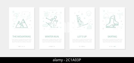 Vector four winter sport vertical mobile banners-02 Stock Vector