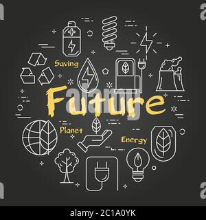 Vector Black Board Innovation Technology of Future Stock Vector