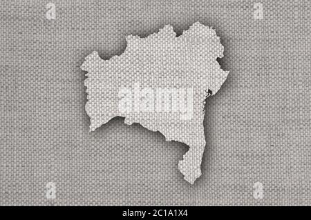 Map of Bahia on old linen Stock Photo - Alamy