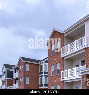Square crop Large apartment complex in a receding view Stock Photo