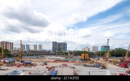 construction site in midtown of modern city Stock Photo