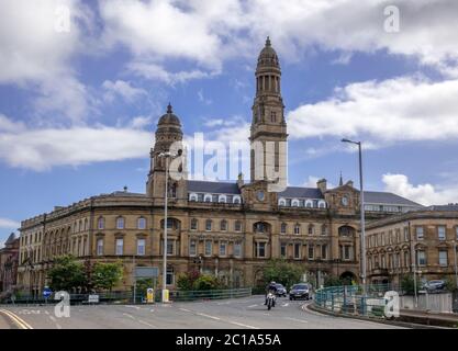 The Victoria Tower Dominates The Skyline Of Greenock Scotland Stock Photo