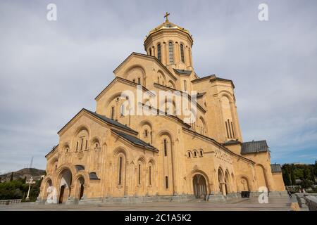 Holy Trinity Cathedral of Tbilisi, Georgia  9/10/2019 Commonly known as Sameba, is the main cathedral of the Georgian Orthodox Church Stock Photo