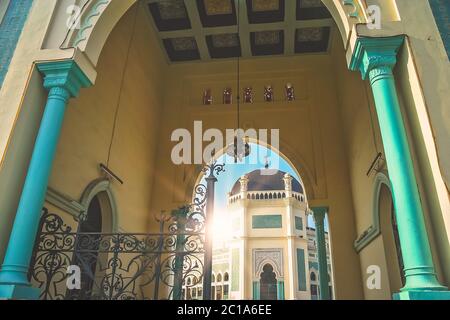 Entrance to the Great Mosque of Al-Mashun in Medan Stock Photo