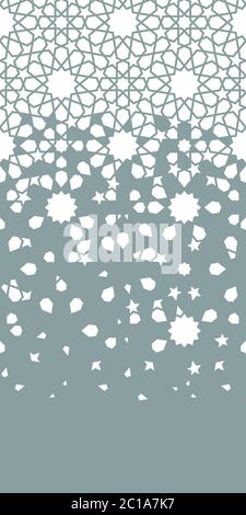 Arabesque disintegration repeating border. Arabesque modern border pattern Stock Vector