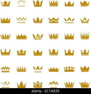  Spoonflower Fabric - Crowns Diamonds Crown King Gold