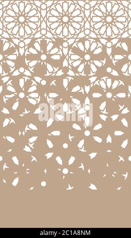 Arabian disintegration repeating border. Arabian monochrome border pattern Stock Vector