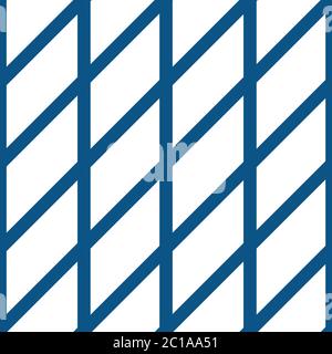 Diagonal lattice vector seamless pattern background. Simple minimalist criss cross grid on white backgound with horizontal direction. Regular rhomboid Stock Vector