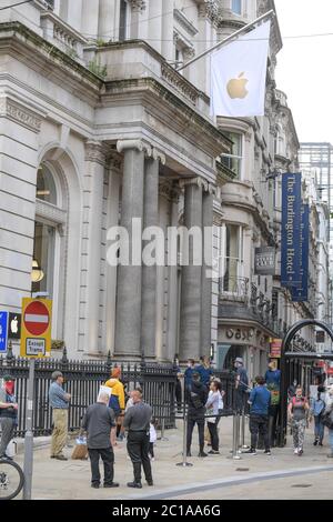 Birmingham, West Midlands, June 15th 2020. Thousands of shoppers hit Birmingham to buy items they have missed since retail outlets have been closed during COVID-19 lockdown. Many were scene holding bundles of bags after a shopping spree. Two men were seen walking along Birmingham's New Street with six Selfridges bags. Credit: Sam Holiday/Alamy Live News Stock Photo