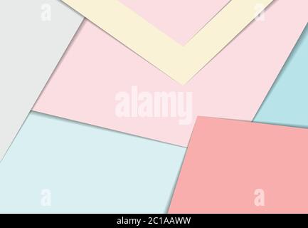 Abstract pastel color palette paper cut design artwork decorative background. Use for ad, poster, template design, print, presentation. illustration v Stock Vector