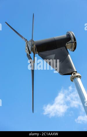 Low angle view of single windmill Stock Photo