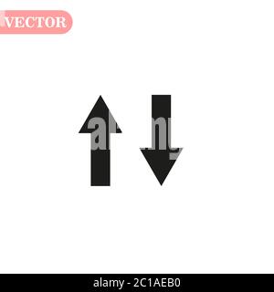 Up and down arrow flat vector icon for apps and websites Stock Vector