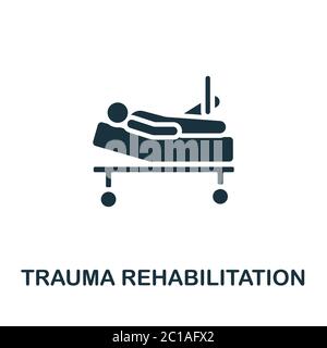 Trauma Rehabilitation line icon. Monochrome simple Trauma ...