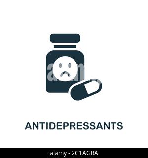 Antidepressants icon. Simple element from psychology collection. Creative Antidepressants icon for web design, templates, infographics and more Stock Vector