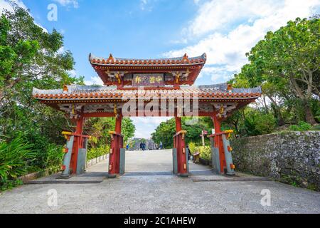 Shureimon Gate in Shuri castle in Okinawa, Japan Stock Photo