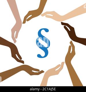 human rights concept with hands with different skin colors vector illustration EPS10 Stock Vector