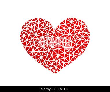 Heart made of triangles. Low poly vector illustration. Stock Vector