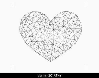 Heart shape made of triangles icon. Vector illustration Stock Vector ...