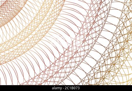Thin wavy lines for backdrop for flyer, coupon, voucher, ticket, card design. Guilloche vector background Stock Vector