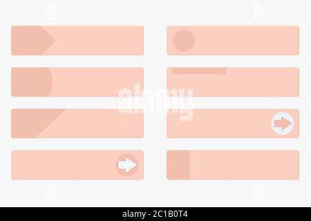 Pale red web buttons with tags. Flat design Stock Vector