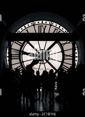 Inside view of the clock of Orsay museum in Paris Stock Photo