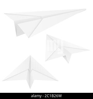 Paper airplanes. Folded glides Stock Vector