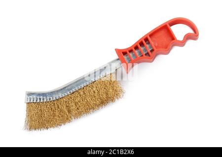 Wire brush isolated on white background Stock Photo