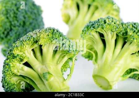 Fresh broccoli close up a background Stock Photo