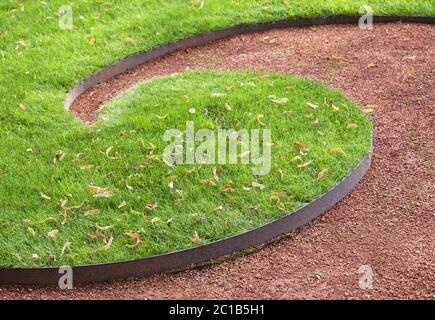 Decorative lawn in a park Stock Photo